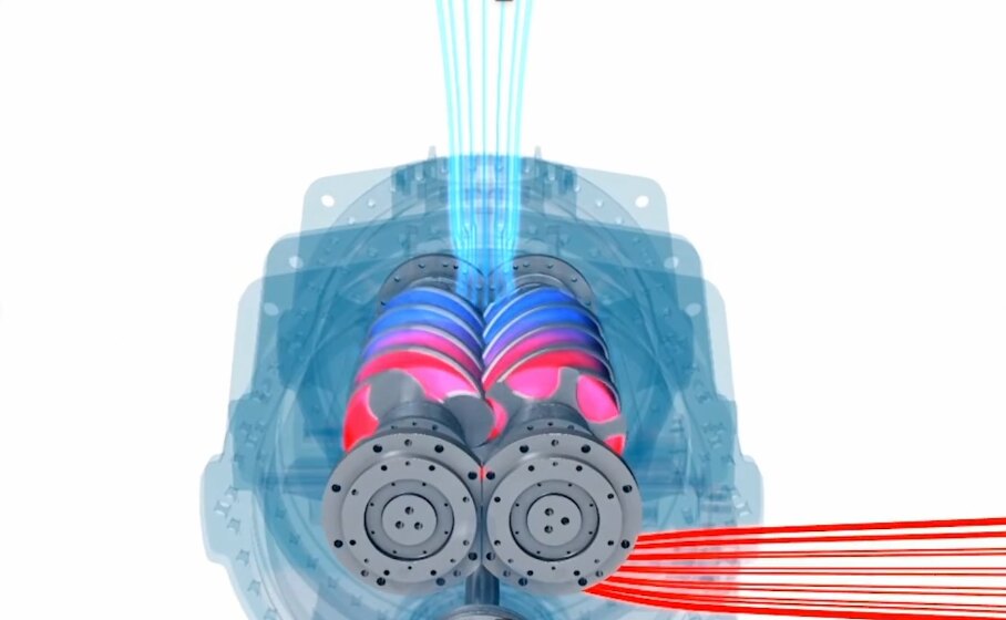 Spline-based structured mesh for a twin-screw compressor used in CFD simulation